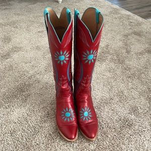 LUCCHESE Tall Red Boots size 8.5